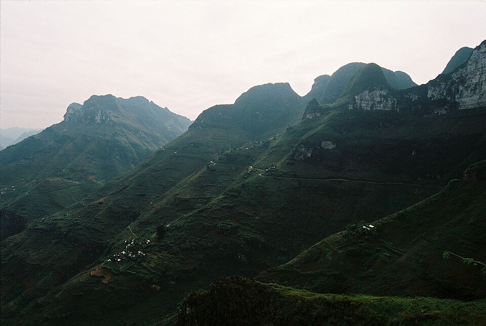 The mountain road at Ma Pi Leng Pass, Ha Giang